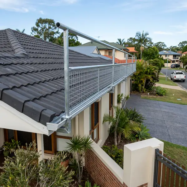 Active residential roof tiling and edge protection rails setup